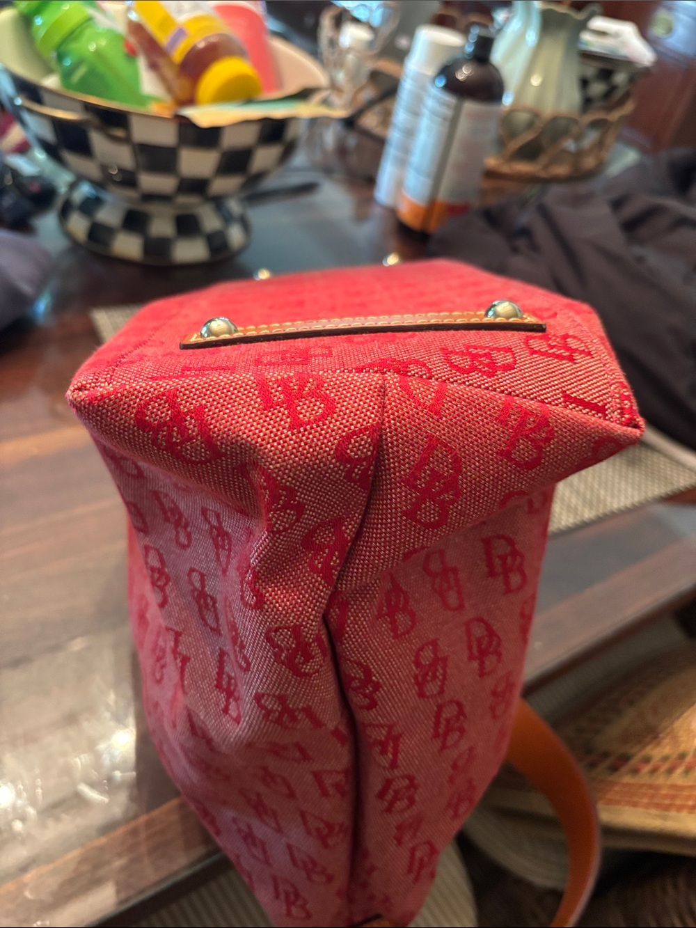 Dooney & Bourke Red Signature Canvas Shoulder Hobo - Picture 4 of 6
